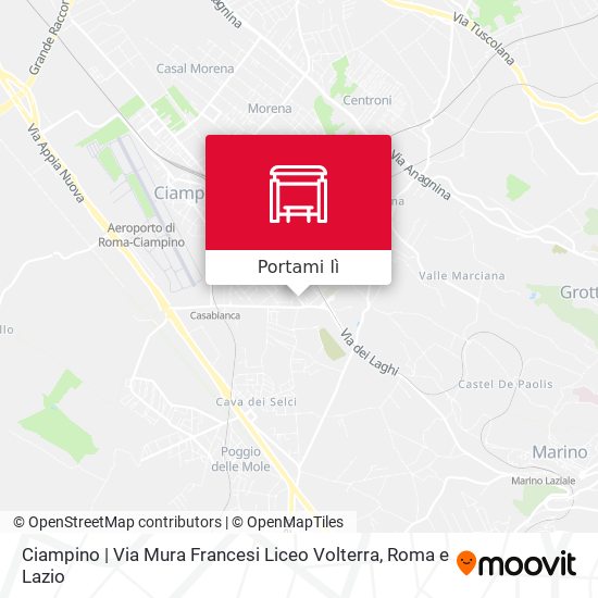 Mappa Ciampino | Via Mura Francesi Liceo Volterra