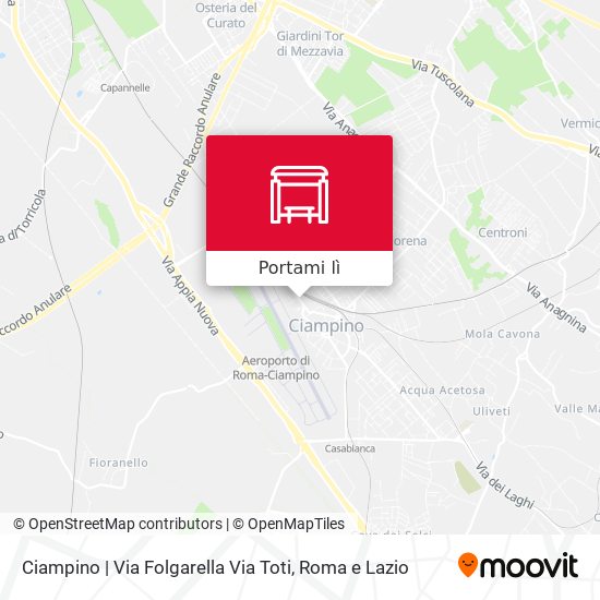 Mappa Ciampino | Via Folgarella Via Toti