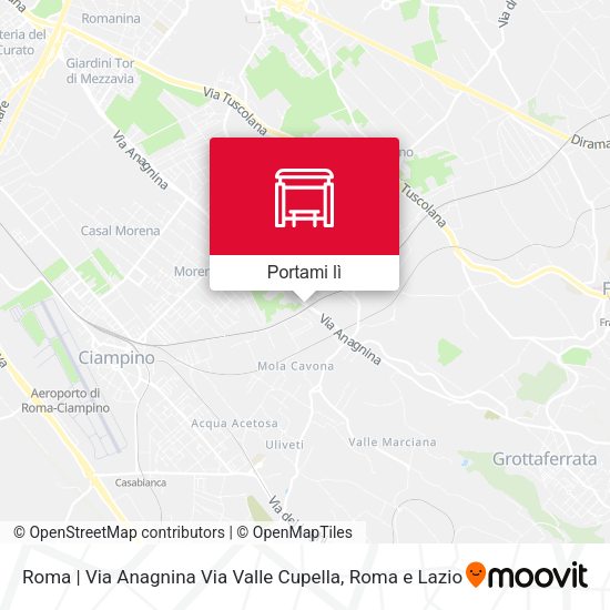 Mappa Roma | Via Anagnina Via Valle Cupella