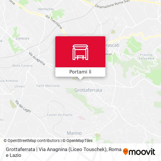 Mappa Grottaferrata | Via Anagnina (Liceo Touschek)