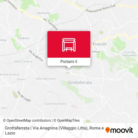 Mappa Grottaferrata | Via Anagnina (Villaggio Litta)