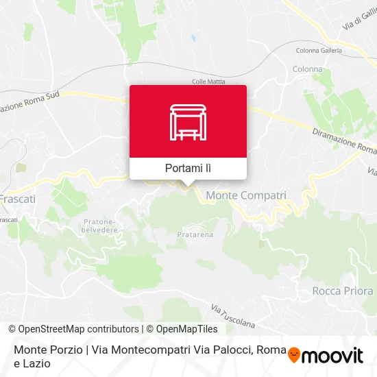 Mappa Monte Porzio | Via Montecompatri Via Palocci