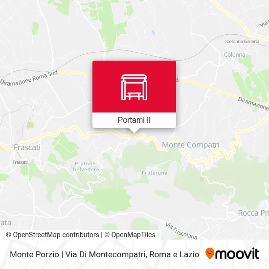 Mappa Monte Porzio | Via Di Montecompatri
