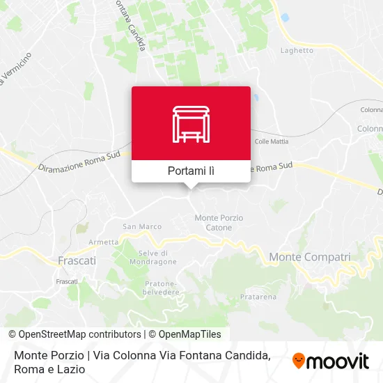 Mappa Monte Porzio | Via Colonna Via Fontana Candida
