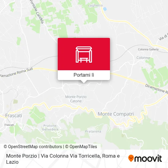 Mappa Monte Porzio | Via Colonna Via Torricella