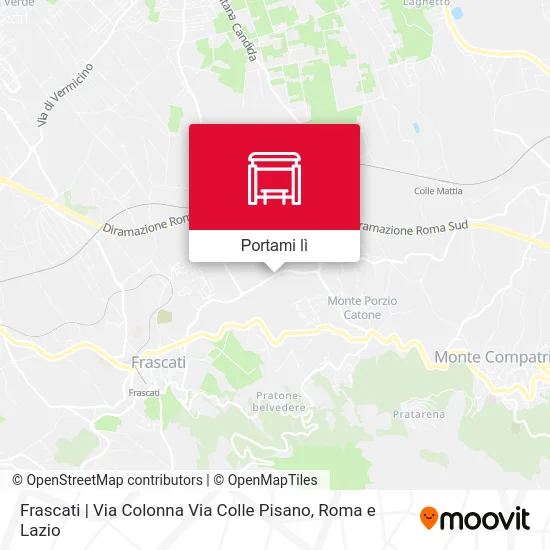 Mappa Frascati | Via Colonna Via Colle Pisano