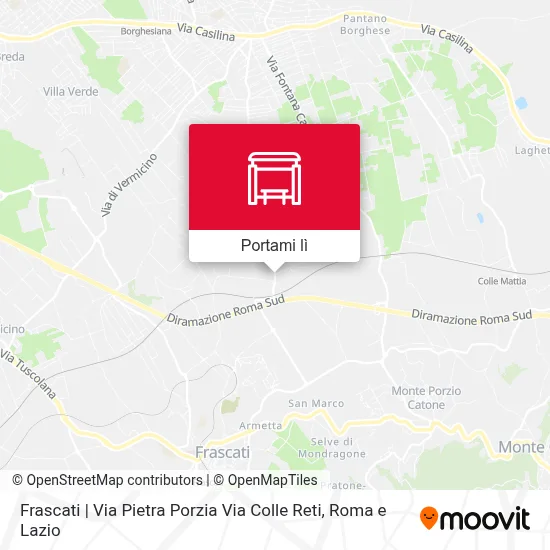 Mappa Frascati | Via Pietra Porzia Via Colle Reti