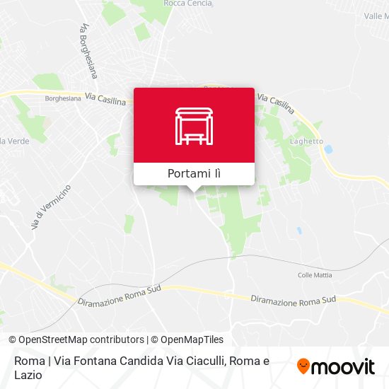 Mappa Roma | Via Fontana Candida Via Ciaculli