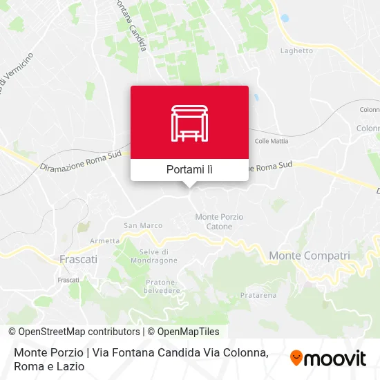 Mappa Monte Porzio | Via Fontana Candida Via Colonna