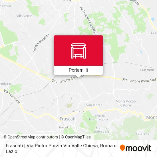 Mappa Frascati | Via Pietra Porzia Via Valle Chiesa