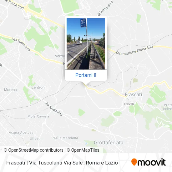 Mappa Frascati | Via Tuscolana Via Sale'