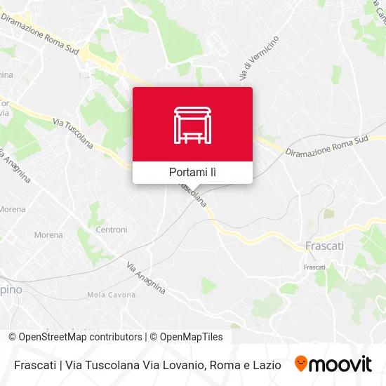 Mappa Frascati | Via Tuscolana Via Lovanio