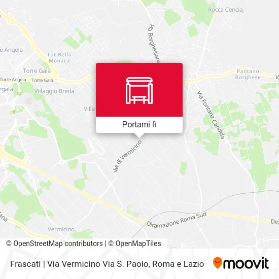 Mappa Frascati | Via Vermicino Via S. Paolo