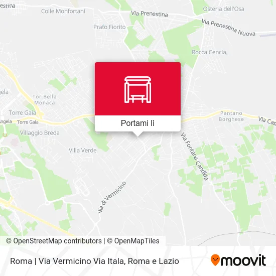 Mappa Roma | Via Vermicino Via Itala