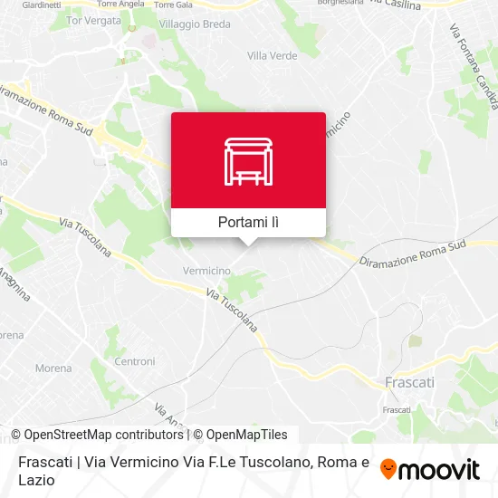 Mappa Frascati | Via Vermicino Via F.Le Tuscolano