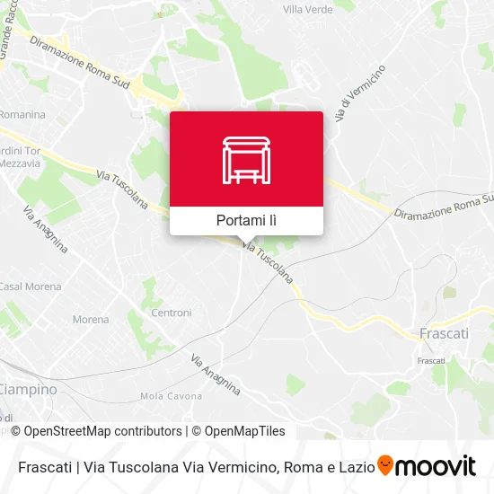 Mappa Frascati | Via Tuscolana Via Vermicino