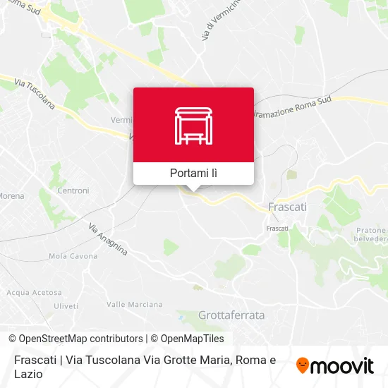 Mappa Frascati | Via Tuscolana Via Grotte Maria