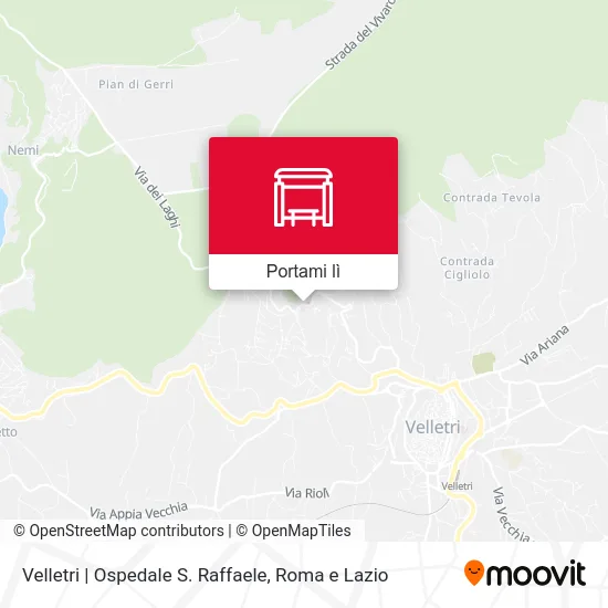 Mappa Velletri | Ospedale S. Raffaele