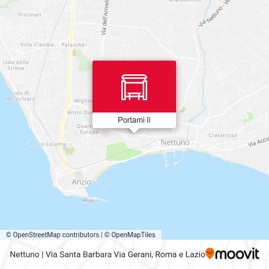 Mappa Nettuno | Via Santa Barbara Via Gerani
