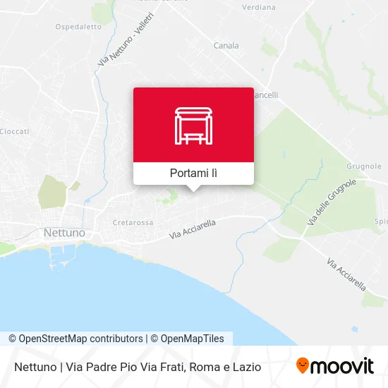 Mappa Nettuno | Via Padre Pio Via Frati
