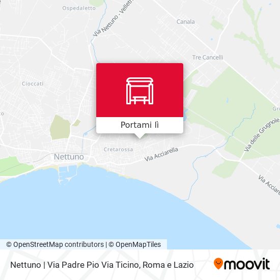 Mappa Nettuno | Via Padre Pio Via Ticino