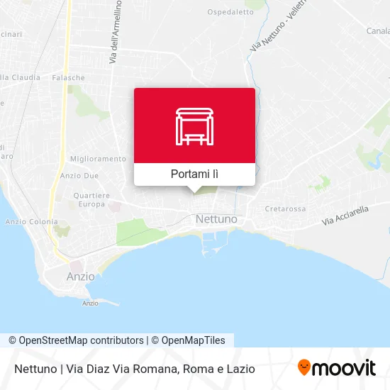 Mappa Nettuno | Via Diaz Via Romana