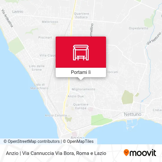 Mappa Anzio | Via Cannuccia Via Bora