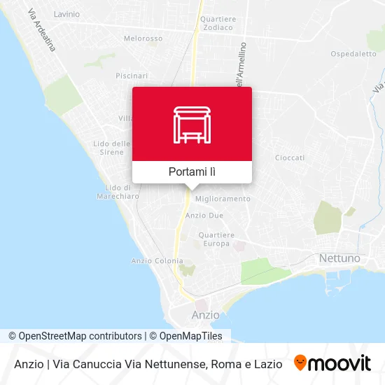 Mappa Anzio | Via Canuccia Via Nettunense