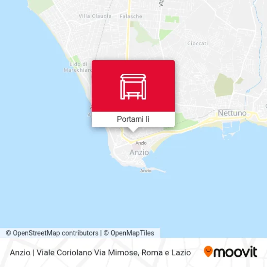 Mappa Anzio | Viale Coriolano Via Mimose