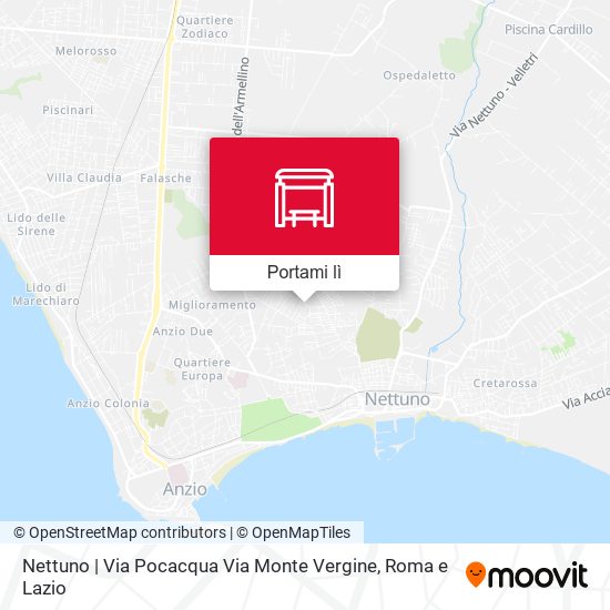 Mappa Nettuno | Via Pocacqua Via Monte Vergine