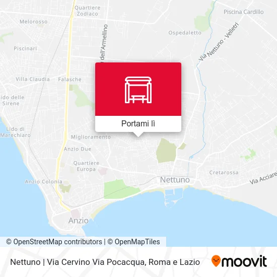 Mappa Nettuno | Via Cervino Via Pocacqua