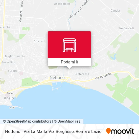 Mappa Nettuno | Via La Malfa Via Borghese