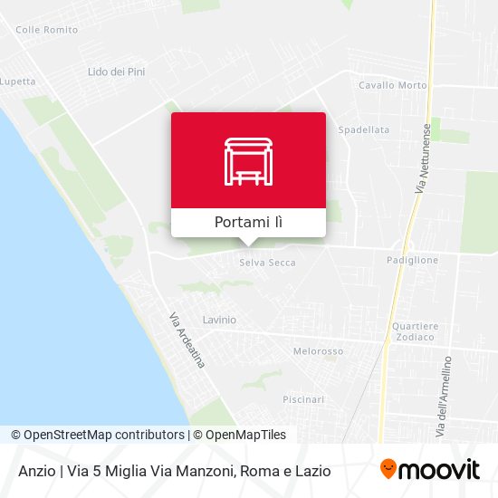 Mappa Anzio | Via 5 Miglia Via Manzoni