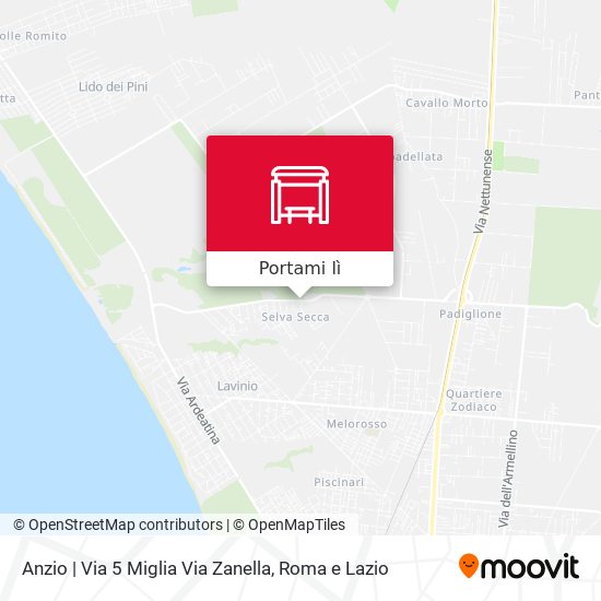 Mappa Anzio | Via 5 Miglia Via Zanella