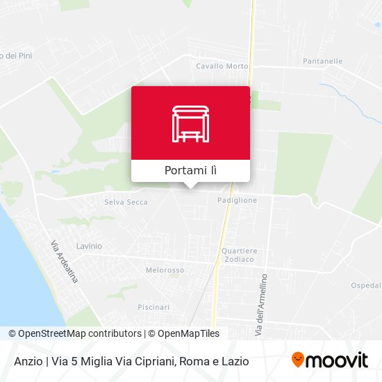 Mappa Anzio | Via 5 Miglia Via Cipriani
