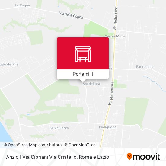Mappa Anzio | Via Cipriani Via Cristallo