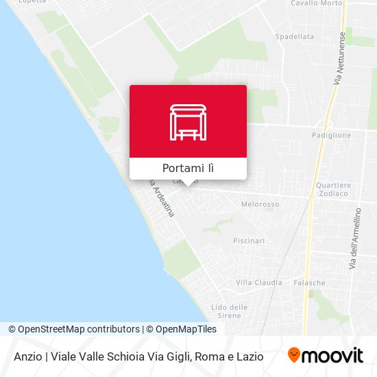 Mappa Anzio | Viale Valle Schioia Via Gigli