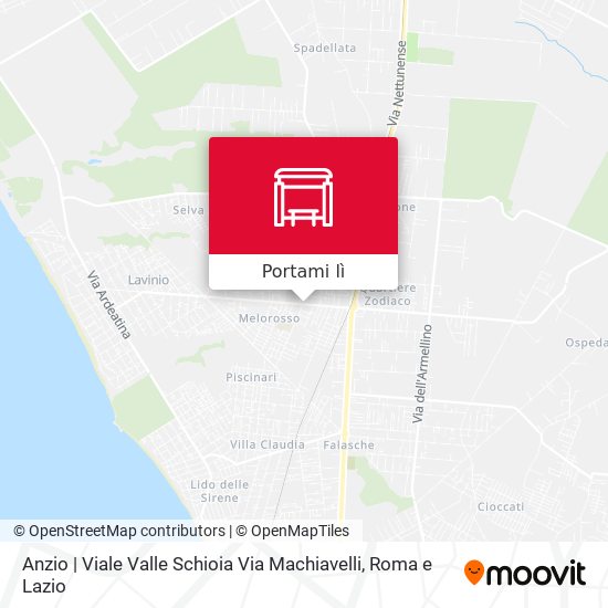 Mappa Anzio | Viale Valle Schioia Via Machiavelli