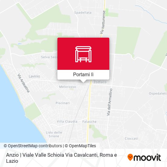 Mappa Anzio | Viale Valle Schioia Via Cavalcanti