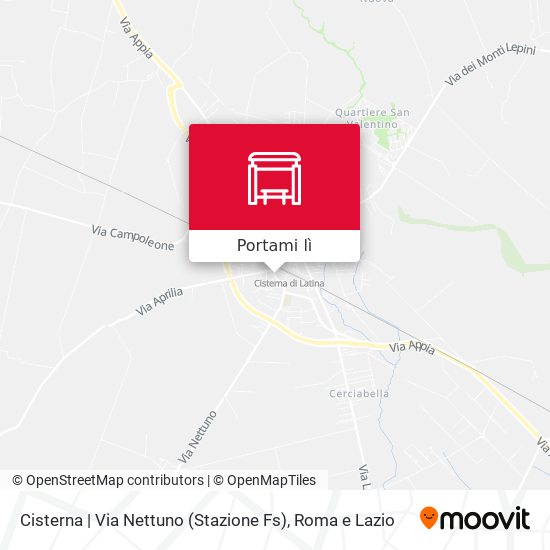 Mappa Cisterna | Via Nettuno (Stazione Fs)