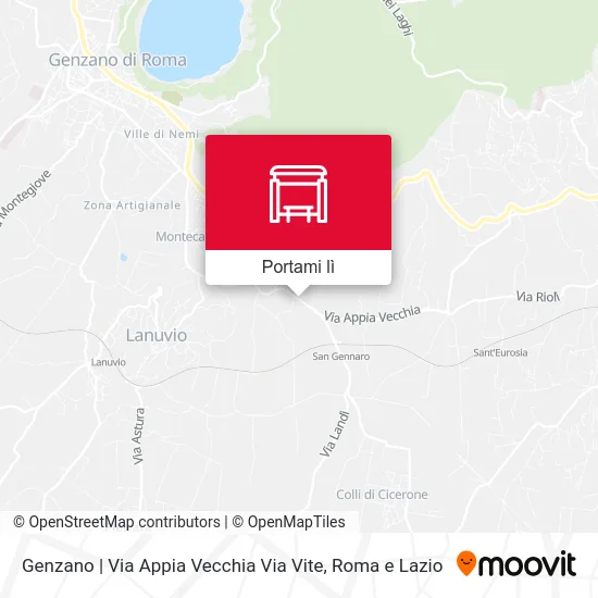 Mappa Genzano | Via Appia Vecchia Via Vite