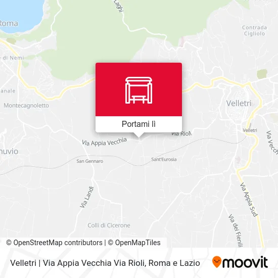 Mappa Velletri | Via Appia Vecchia Via Rioli