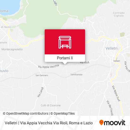 Mappa Velletri | Via Appia Vecchia Via Rioli