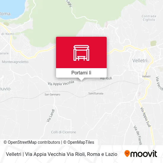 Mappa Velletri | Via Appia Vecchia Via Rioli