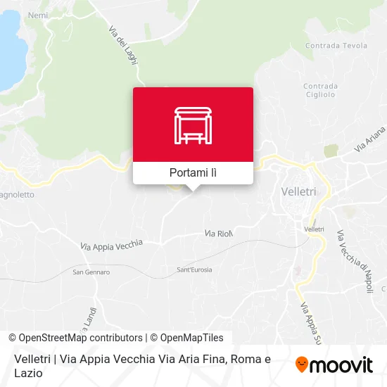Mappa Velletri | Via Appia Vecchia Via Aria Fina