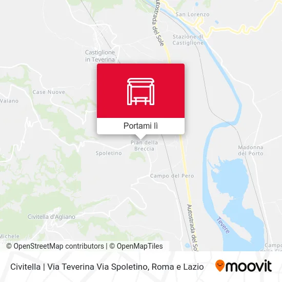 Mappa Civitella | Via Teverina Via Spoletino