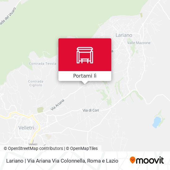 Mappa Lariano | Via Ariana Via Colonnella
