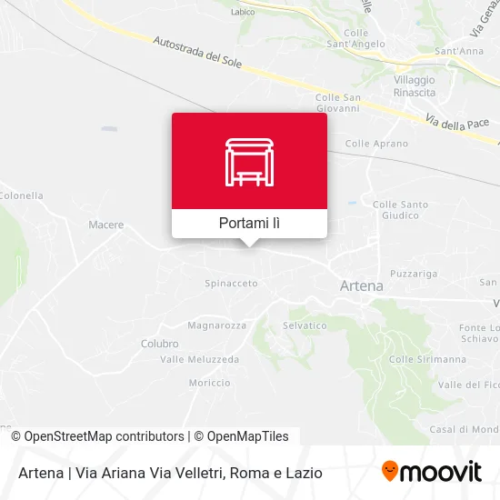 Mappa Artena | Via Ariana Via Velletri