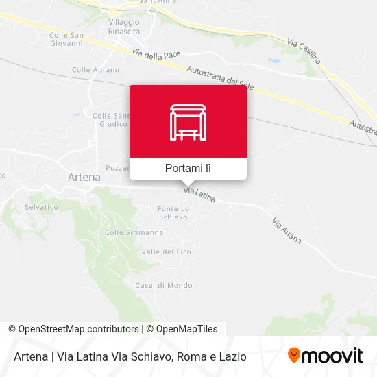 Mappa Artena | Via Latina Via Schiavo