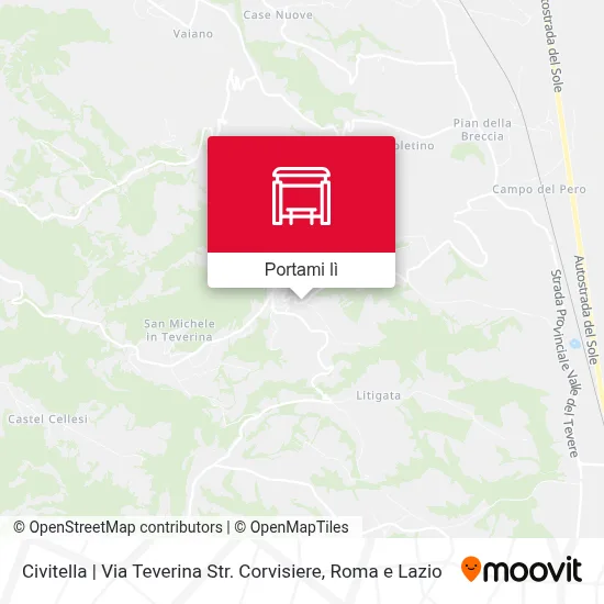 Mappa Civitella | Via Teverina Str. Corvisiere